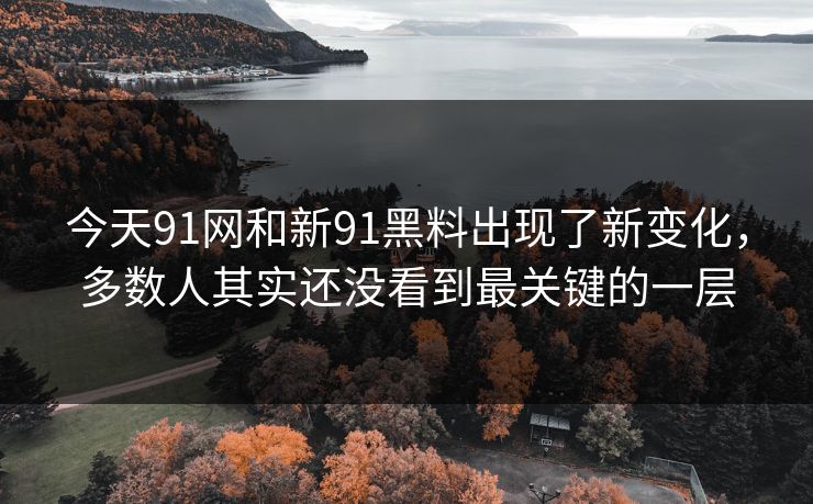 今天91网和新91黑料出现了新变化，多数人其实还没看到最关键的一层