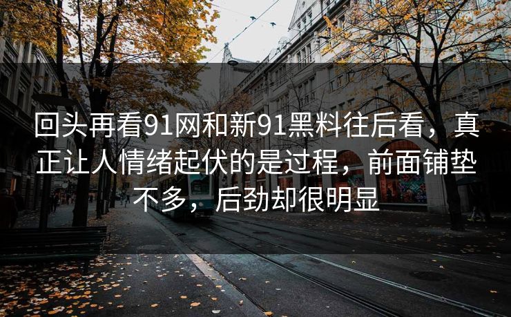回头再看91网和新91黑料往后看，真正让人情绪起伏的是过程，前面铺垫不多，后劲却很明显