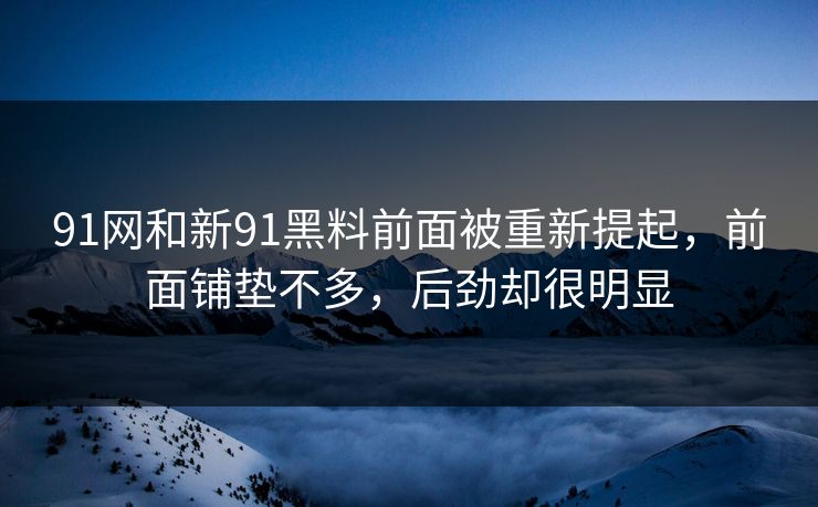 91网和新91黑料前面被重新提起，前面铺垫不多，后劲却很明显