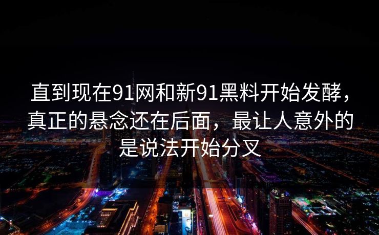 直到现在91网和新91黑料开始发酵，真正的悬念还在后面，最让人意外的是说法开始分叉